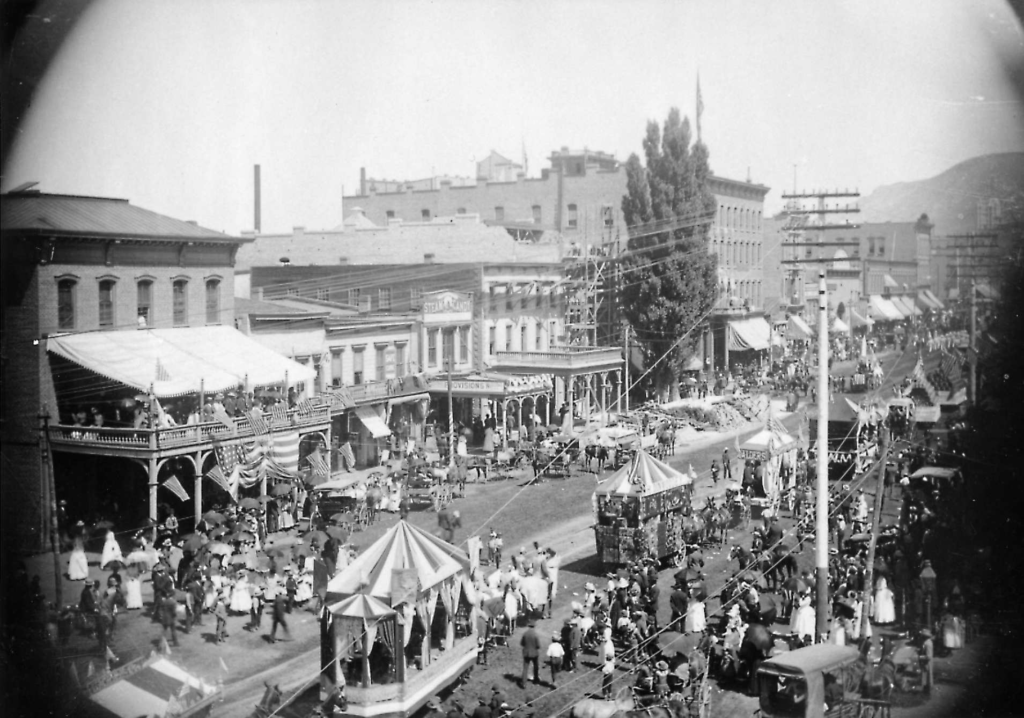 Image of Pioneer Day Parade in Salt Lake City, 1887.