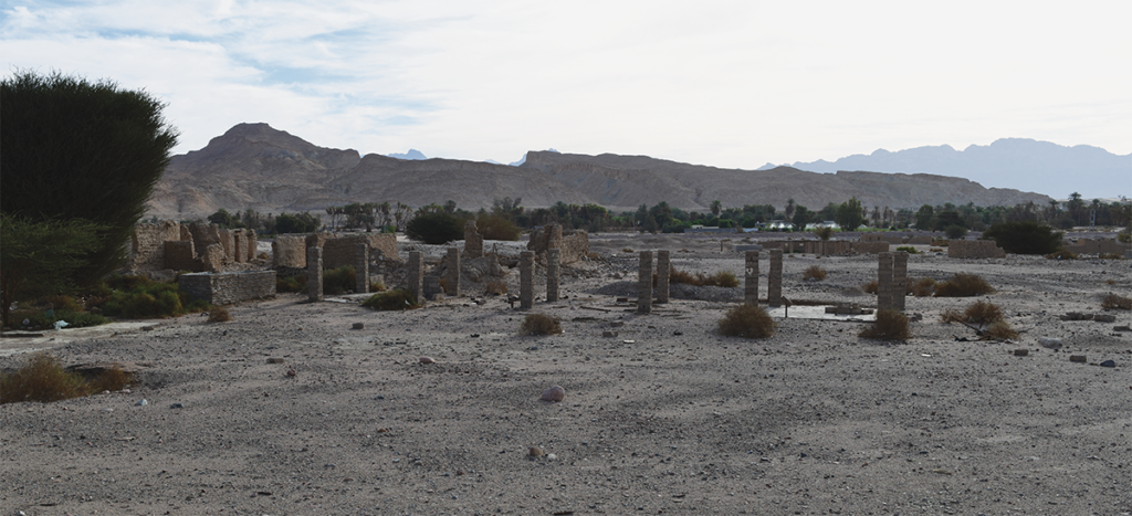 Figure 7. The town of Al-Bad with its ancient ruins and wells lies within the wide Wadi Ifal. Photograph by the author.