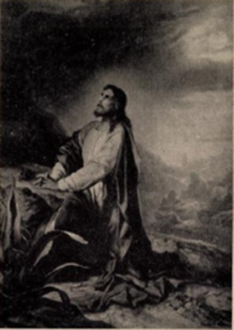 Artwork of Christ in Gethsemane published in the Millennial Star in 1953, attributed to Heinrich Hofmann.